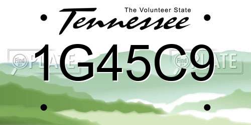 1G45C9 Tennessee License Plate
