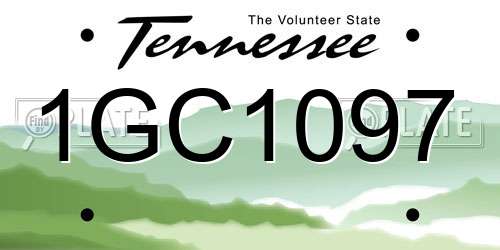 1GC1097 Tennessee License Plate