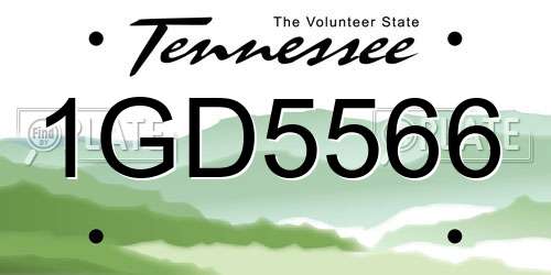 1GD5566 Tennessee License Plate