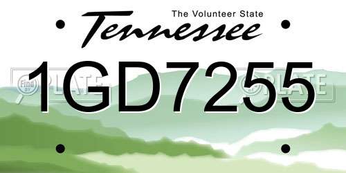 1GD7255 Tennessee License Plate