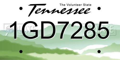 1GD7285 Tennessee License Plate