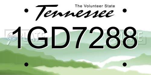 1GD7288 Tennessee License Plate