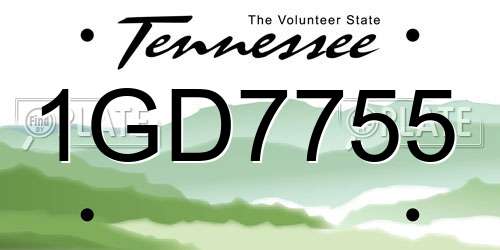 1GD7755 Tennessee License Plate