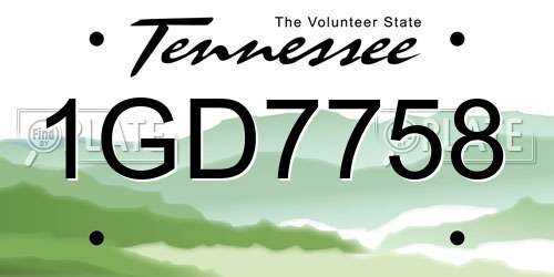 1GD7758 Tennessee License Plate