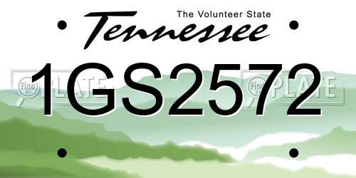 1GS2572 Tennessee License Plate