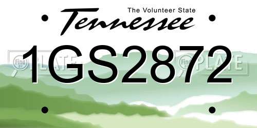 1GS2872 Tennessee License Plate