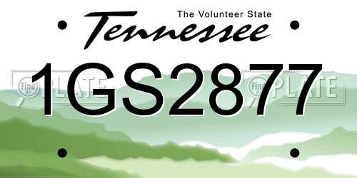 1GS2877 Tennessee License Plate