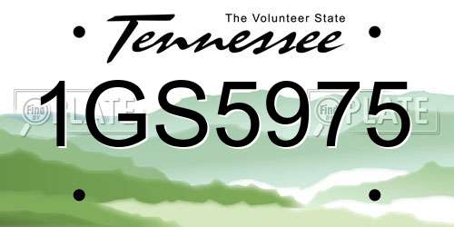 1GS5975 Tennessee License Plate