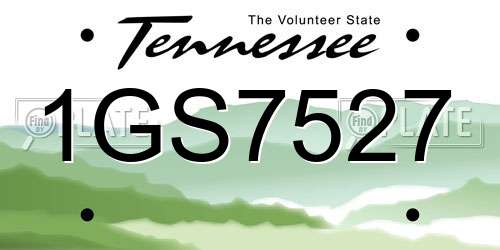 1GS7527 Tennessee License Plate