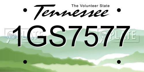 1GS7577 Tennessee License Plate
