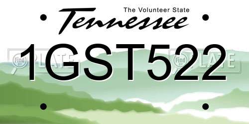 1GST522 Tennessee License Plate