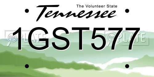 1GST577 Tennessee License Plate
