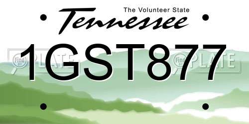 1GST877 Tennessee License Plate