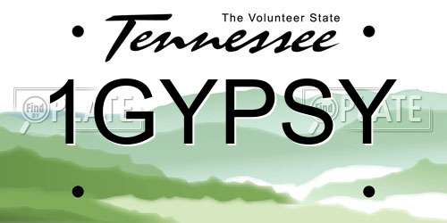 1GYPSY Tennessee License Plate