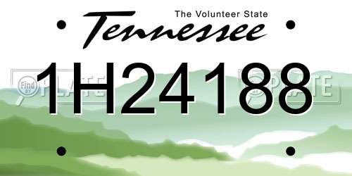 1H24188 Tennessee License Plate