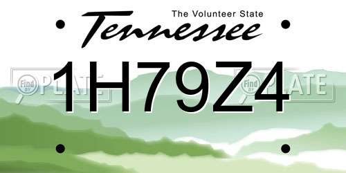 1H79Z4 Tennessee License Plate