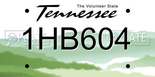 1HB604 Tennessee License Plate
