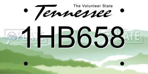 1HB658 Tennessee License Plate