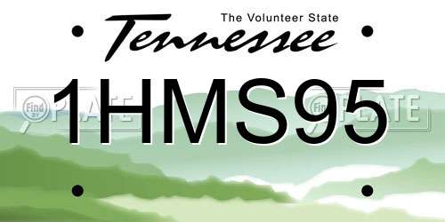 1HMS95 Tennessee License Plate