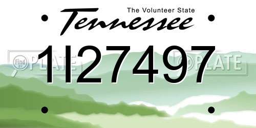 1I27497 Tennessee License Plate