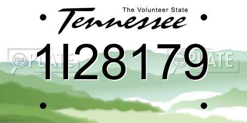 1I28179 Tennessee License Plate