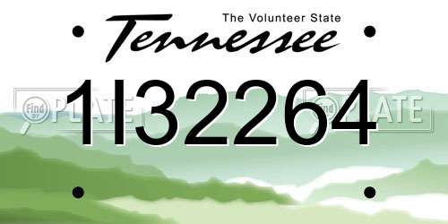 1I32264 Tennessee License Plate