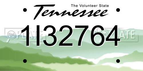 1I32764 Tennessee License Plate
