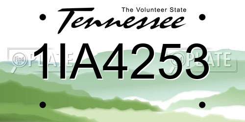 1IA4253 Tennessee License Plate