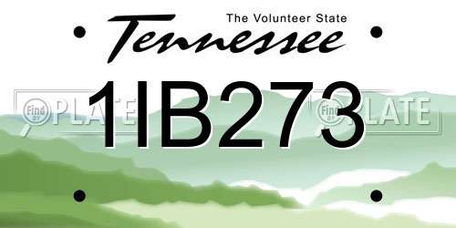 1IB273 Tennessee License Plate