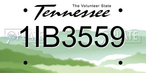 1IB3559 Tennessee License Plate