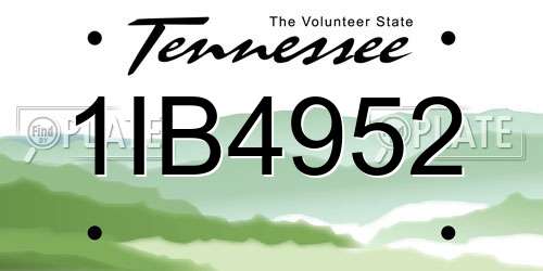 1IB4952 Tennessee License Plate