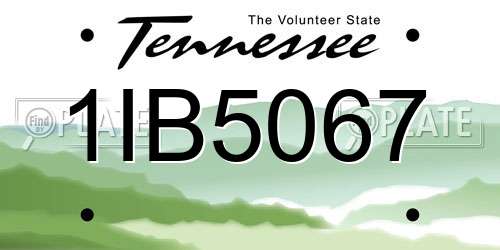 1IB5067 Tennessee License Plate