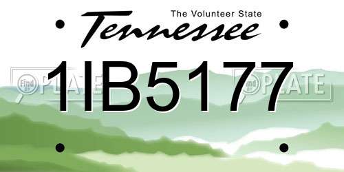 1IB5177 Tennessee License Plate