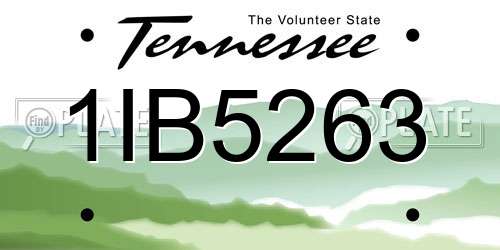 1IB5263 Tennessee License Plate