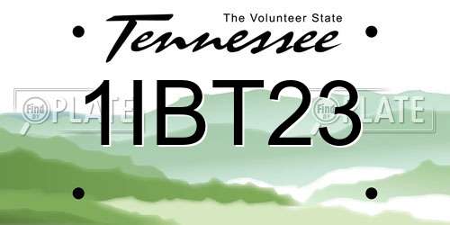 1IBT23 Tennessee License Plate