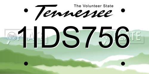 1IDS756 Tennessee License Plate