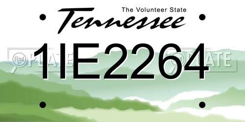 1IE2264 Tennessee License Plate