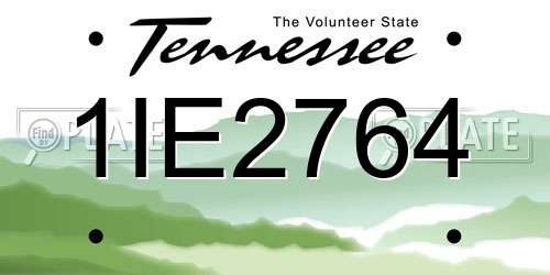 1IE2764 Tennessee License Plate