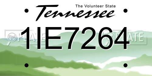 1IE7264 Tennessee License Plate