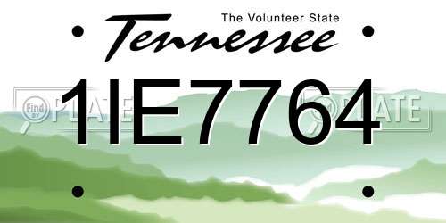 1IE7764 Tennessee License Plate