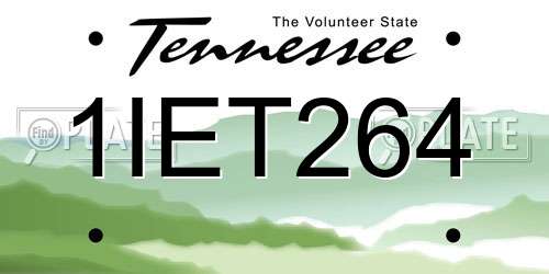 1IET264 Tennessee License Plate