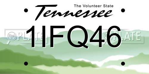 1IFQ46 Tennessee License Plate