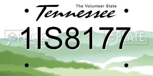 1IS8177 Tennessee License Plate