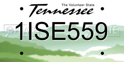 1ISE559 Tennessee License Plate