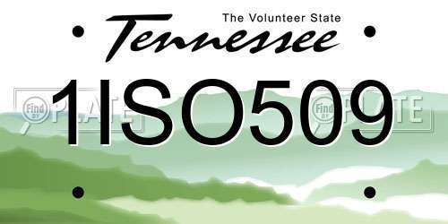 1ISO509 Tennessee License Plate