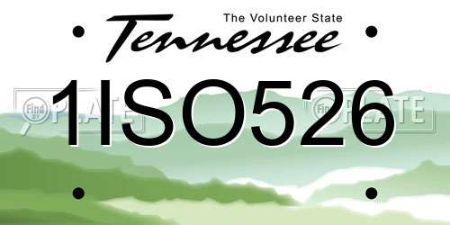1ISO526 Tennessee License Plate