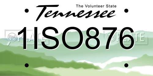 1ISO876 Tennessee License Plate