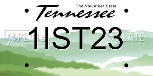 1IST23 Tennessee License Plate