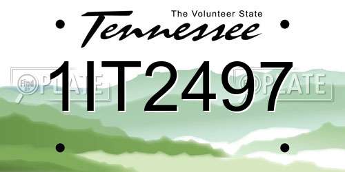 1IT2497 Tennessee License Plate