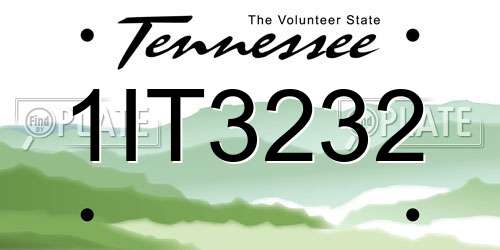 1IT3232 Tennessee License Plate